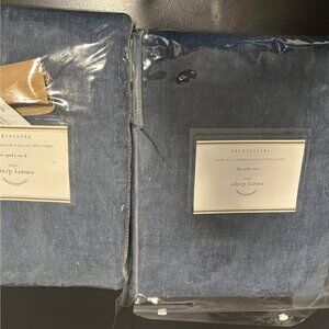 Pottery Barn Denim Blue 50W x 96L 3-In-1 Pole Top Drapes